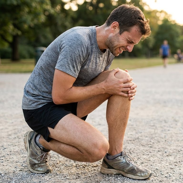 Especialista midiendo la alineación de la pelvis y caderas del deportista en carga